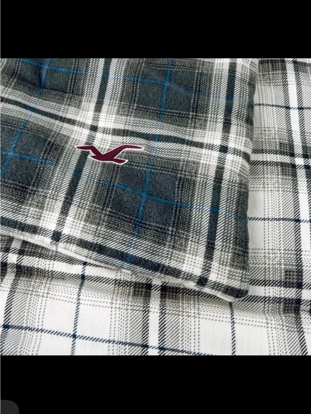 Hollister Gray, Black and White Plaid Travel Duffle